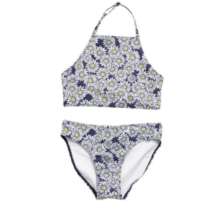 Nwt Melrose And Market Kids' High Neck Ladder 2-Piece Bikini Bikini Is Brand New With Tags Attached And Comes From A Smoke Free And A Pet Free Home. Fitted Beachwear Playwear Set, Fitted Beachwear Sets For Playwear, Playful Beach Sets With Stretch, White Poolside Summer Sets, Blue Stretch Tankini For Playwear, White Stretch Swim Sets, Playful Blue Sets For Poolside, Blue Spring Playwear Tankini, Spring Blue Tankini For Playwear