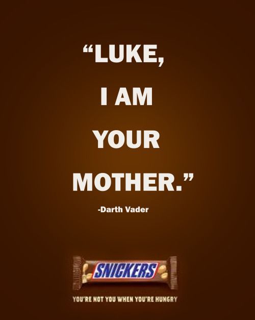 a chocolate bar with the words, i am your mother