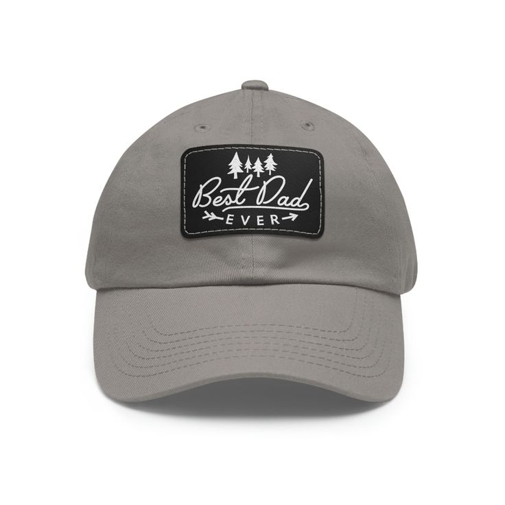 "Introducing the perfect accessory for the best dad ever! Show off your pride and love for your father with this stylish and comfortable dad hat. The embroidered design features the bold statement \"Best Dad Ever\" that makes it clear to everyone how much you appreciate your dad. Made from high-quality twill, this hat is perfect for any outdoor activities or just a casual wear. The unstructured and low-profile design makes it a perfect fit for any head size, and the adjustable strap ensures a secure and comfortable fit. Whether you're out for a walk, on a fishing trip, or just hanging out at home, this hat is sure to make your dad feel loved and appreciated. So why wait? Grab yours today and show your dad how much he means to you! .: Materials: 100% bio-washed chino twill (hat), 100% faux Gift For Father, Feel Loved, Best Dad Ever, Fishing Trip, Profile Design, Gift For Dad, Dad Hat, Leather Patches, Embroidered Design