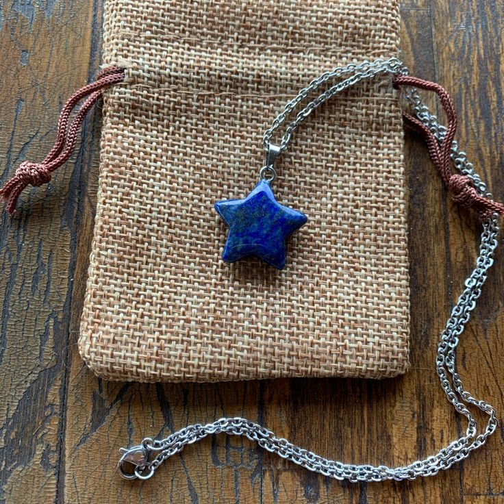 Brand New Never Worn Crystal Necklace! Dimensions Of The Star Figurine Is : 22mm In Length And 18mm In Width. Comes With 18in Stainless Steel Chain. You’ll Receive Exact Same Pendant You See In The Photos. Lapis Lazuli Is A Powerful Stone That's Believed To Cleanse Body Of The Toxins - Both Emotional And Physical. Helps Healing Throat Chakra Related Issuesyy, Such As Respiratory Problems, As Well As Back And Neck Pain. Eliminates Negative Emotions, Has Soothing Effect On The Wearer. No Lowball O Blue Star Charm Jewelry, Blue Star Shaped Necklace For Gift, Blue Star Charm Necklace As A Gift, Blue Star Charm Pendant Necklace, Blue Star Charm Necklace As Gift, Blue Star Charm Necklace For Gift, Blue Nickel-free Crystal Necklace As Gift, Blue Pendant Necklace With Star Charm, Blue Star Charm Jewelry As Gift