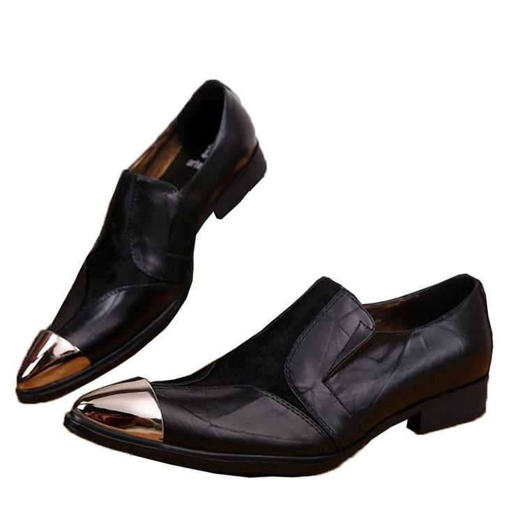 Seeking to invest in exquisite dress shoes? Your search ends here! These dress shoes boast an exceptional pointed-toe design, exuding chic and fashion-forward appeal. Crafted from a split leather upper, they ensure comfort with a durable rubber outsole and a cushioning synthetic insole for extended wear. These men's shoes, complete with a convenient slip-on closure, are destined to capture your admiration.SpecificationsUpper Material: Split LeatherToe Shape: Pointed toeSpecial 5: business shoes man casual leather oxfordsSpecial 3: mans pointed toe dress shoesSpecial 2: man oxford shoesSpecial 1: mans dress shoesShoes Type: OxfordsSeason: Spring/AutumnPattern Type: SolidOutsole Material: RubberOrigin: Mainland ChinaOccasion: PartyModel Number: JT0129Lining Material: Synthetic LeatherLeather Pointed Toe Leather Shoes For Work, Modern Brogue Dress Shoes With Pointed Toe, Modern Dress Shoes With Brogue Detailing And Pointed Toe, Spring Black Pointed Toe Dress Shoes, Elegant Fitted Dress Shoes For Fall, Formal Pointed Toe Loafers With Metal Feet, Spring Brogue Detail Pointed Toe Dress Shoes, Pointed Toe Leather Shoes With Leather Sole For Work, Fitted Snip Toe Leather Shoes For Office