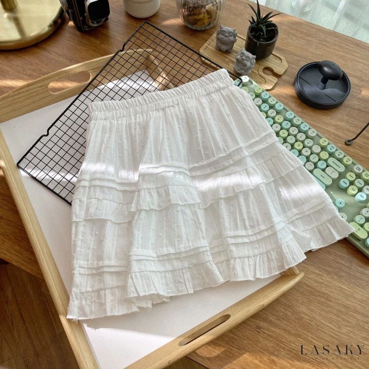 Lasaky - Delightful White Layered Skirt Midi Dress Long Flowy Dress, Short Dress White, White Midi Skirt, Half Slip, Slip Skirt, Layered Skirt, White Midi Dress, Skirt Design, Types Of Skirts