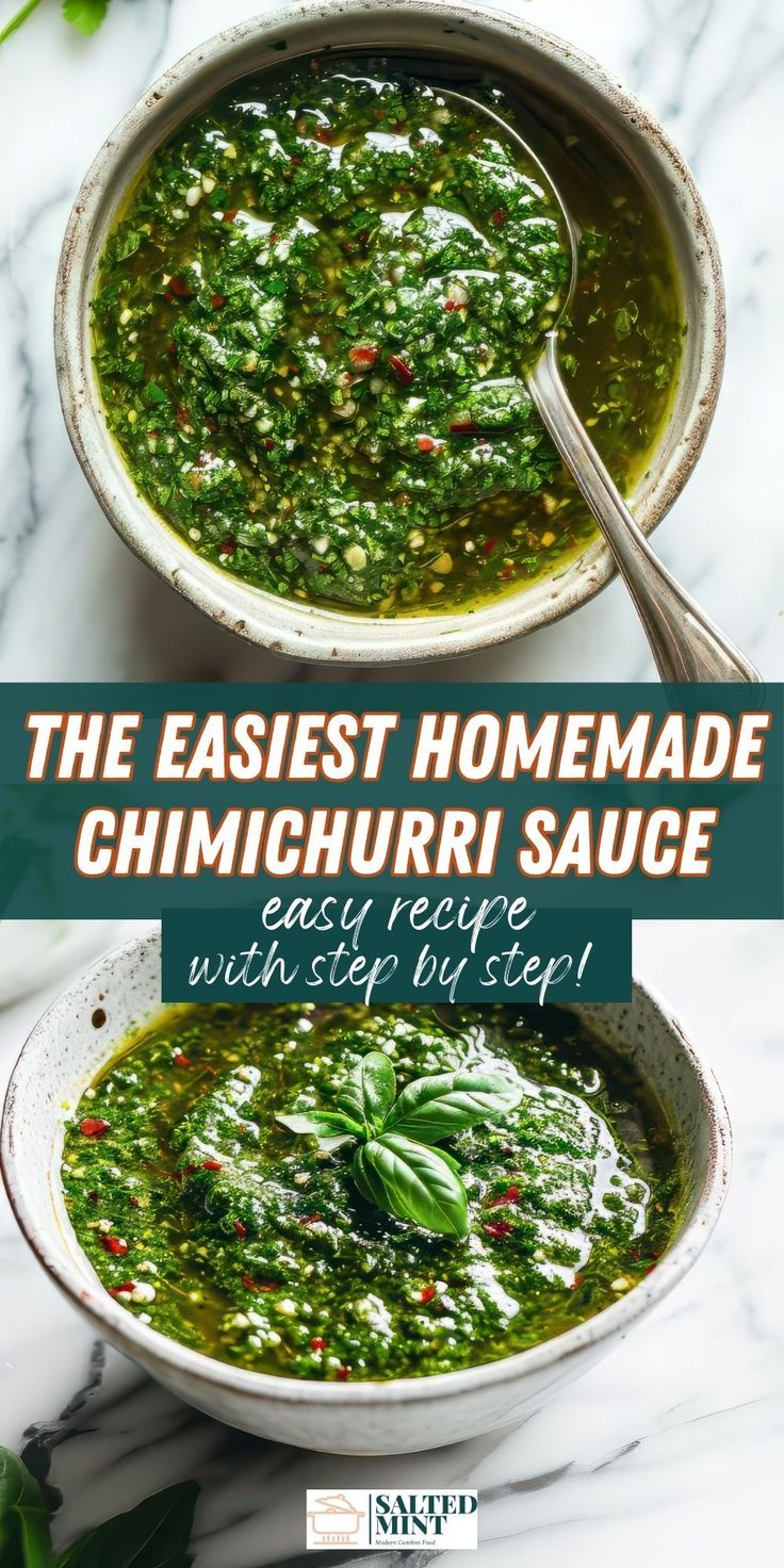 the best homemade chimichurri sauce with step by step instructions on how to make it