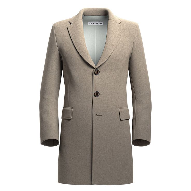 Sand Wool Coat - SARTORO Wool Overcoat, Long Lights, Stylish Coat, Body Temperature, Wool Fabric, The Sand, Double Breasted Suit Jacket, Long Coat, Wool Coat