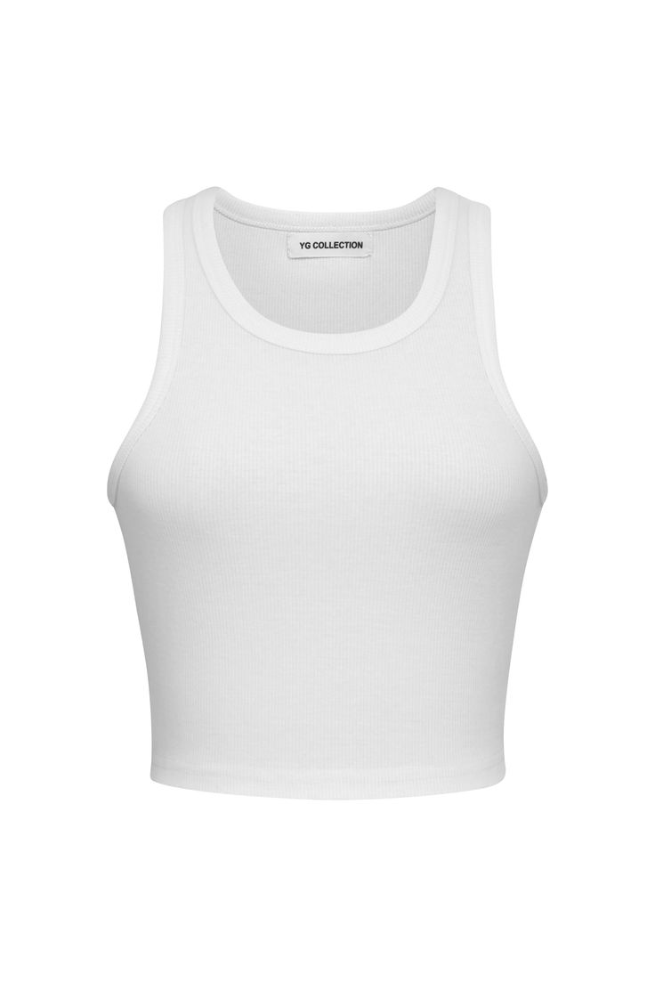 Summer Sports Cotton Crop Top, Seamless Cropped Tank Top, Cotton Seamless Crop Top For Athleisure, Basic Seamless Summer Tops, Everyday Cotton Crop Tank Top, Sporty Cotton Racerback Crop Top, Sporty Cotton Crop Top Tank, Basic Cotton Sports Crop Top, Trendy Seamless Cotton Crop Top