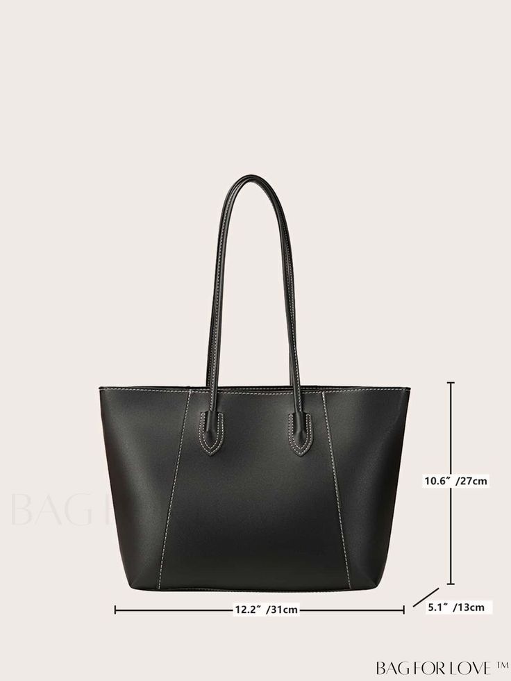 BagForLove - Classic and Sleek Black Shoulder Tote Bag Product Description Color Black Strap Type Double Handle Style Elegant Bag Size Medium Pattern Type Plain Type Shoulder Tote Bag Material PU Leather Coating 100% Polyurethane Composition 100% Polyurethane Size Chart INCH CM Bag Length Bag Width Bag Height Handle Height Strap Length 14.6 inch 5.1 inch 9.8 inch 9.8 inch 19.7 inch Bag Length Bag Width Bag Height Handle Height Strap Length 37 cm 13 cm 25 cm 25 cm 50 cm Details Pictures Similar P Casual Black Handheld Shoulder Bag, Black Casual Handheld Shoulder Bag, Classic Black Shoulder Bag With Zipper Closure, Classic Black Shoulder Bag With Zipper, Classic Black Faux Leather Shoulder Bag, Black Faux Leather Casual Satchel, Casual Black Faux Leather Satchel, Casual Black Handheld Bucket Bag, Solid Color Leather Bag For Errands