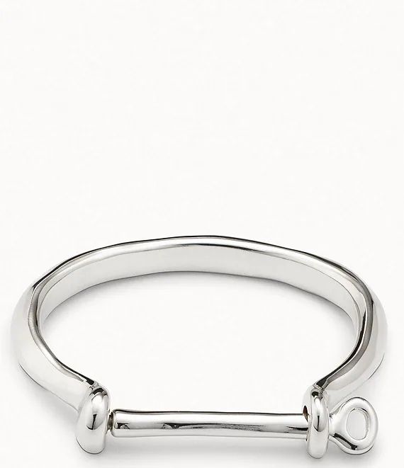 UNOde50 Twist Bar Closure Bangle Bracelet | Dillard's Metal Chain Bangle Bracelet With Polished Finish, Modern Bangle Bracelet With Box Clasp, Adjustable Polished Chain Bracelet, Adjustable Sterling Silver Oyster Bracelet, Adjustable Bangle Bracelet With Box Clasp, Adjustable Bangle Bracelets With Box Clasp, Sterling Silver Adjustable Bracelet With Polished Finish, Adjustable Metal Cuff Bracelet With Polished Finish, Adjustable Chain Bracelet With Box Clasp