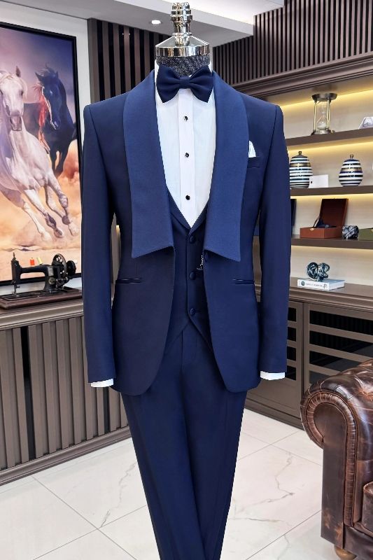 Blue Single Button Tuxedo For Groom, Blue Single-button Tuxedo For Groom, Blue Tuxedo Style Blazer For Ceremonies, Blue Tuxedo Blazer For Ceremonies, Wedding Tuxedo With Notch Lapel And Single Button, Blue Single-breasted Tuxedo For Groom, Blue Single Button Suit For Weddings, Blue Single-button Suit For Wedding, Blue Single Button Suits For Wedding