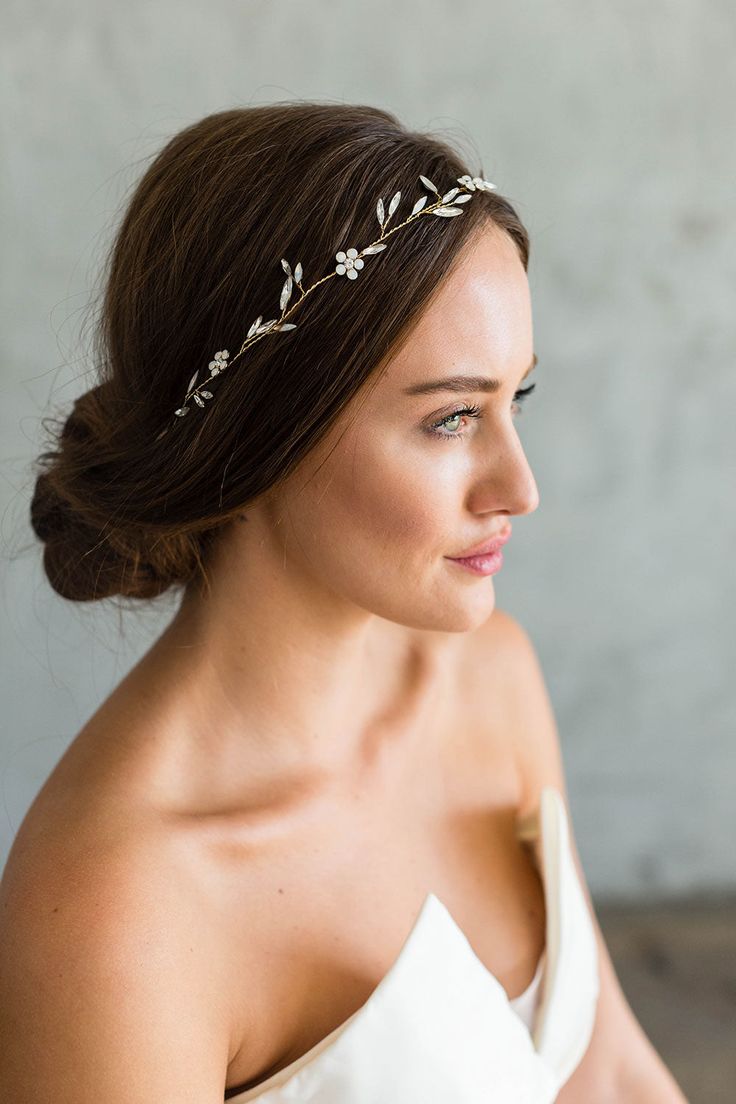 Wedding Halo Headpiece, Bridal Halo Headpiece, Low Bun Wedding Hair, Bridal Circlet, Vine Headband, Wedding Accessories For Bride, Bride Head, Wedding Halo, Bride Attire