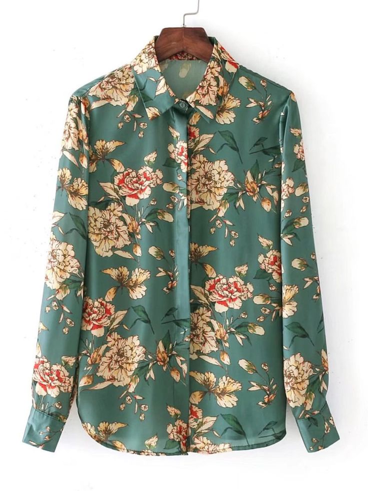 Autumn Blouses, Satijnen Blouses, Floral Shirt Outfit, Long Sleeve Loose Blouse, Ladies Blouses, Floral Shirt Women, Women Floral Blouse, Floral Long Sleeve Shirt, Fall Blouse