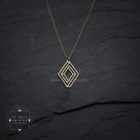 Gold escher jewelry infinity necklace geometric #jewelry #necklace @EtsyMktgTool #escher #escherjewelry #infinity #infinitynecklace Gold Geometric Metal Necklace, Minimalist Infinity Gold Necklace, Minimalist Gold Infinity Necklace, Modern 14k Gold Charm Necklace, Modern Infinity Necklace For Gift, Gold Geometric Metal Jewelry, Modern Geometric Gold Jewelry, Modern Diamond-shaped Necklace As A Gift, Modern Diamond-shaped Necklace As Gift