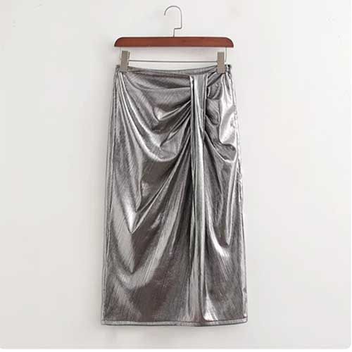 Metallic Cami Top with Midi Skirt Elegant Fitted Shiny Skirt, Elegant Shiny Fitted Skirt, Long Skirt For Cocktail Party Season, Long Skirt For Cocktail And Party Season, Elegant Shiny Skirt For Night Out, Chic Metallic Skirt For Night Out, Cocktail Long Skirt For Party Season, Metallic Lined Skirt For Summer, Metallic Shiny Skirt For Party