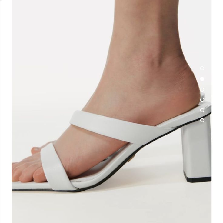 Zara Leather Strappy Sandals Basic And Comfortable Trendy Strappy Synthetic Sandals, Chic Synthetic Sandals With Heel Loop, Summer Synthetic Mules With Heel Strap, Synthetic Mules With Heel Strap For Summer, Chic Strappy Synthetic Sandals, Summer Synthetic Mules With Single Toe Strap, Chic Strappy Mules For Spring, White Mules With Heel Strap For Summer, Strappy Mules For Spring