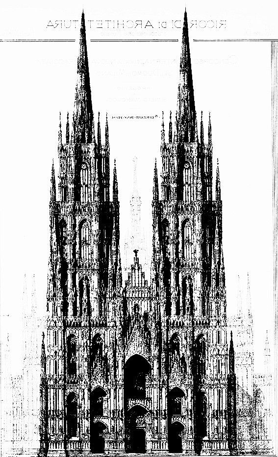 an architectural drawing of a cathedral