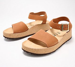 Give yourself a little boost -- literally -- with these Papillio by Birkenstock Wedge Sandals. Unlike the traditional flat Birkenstocks, Papillios are designed with platform soles and higher heels for additional height. If you're looking to enjoy the elongating effect of high heels but want the world-famous foot support from Birkenstock, the Papillio in Glenda is the way to go. Made with a wedge heel that promotes a more even weight distribution, its adjustable leather backstrap helps create a s Leather Wedge Sandals With Round Toe For Everyday, Leather Wedge Heel Sandals For Everyday, Leather Open Toe Wedge Sandals For Everyday, Leather Open Toe Wedge Sandals, Everyday Leather Wedge Sandals, Leather Wedge Sandals For Everyday Summer Wear, Everyday Sandals With Removable Insole And Wedge Heel, Adjustable Leather Slingback Wedge Sandals, Leather Wedge Heel Footbed Sandals With Heel Loop