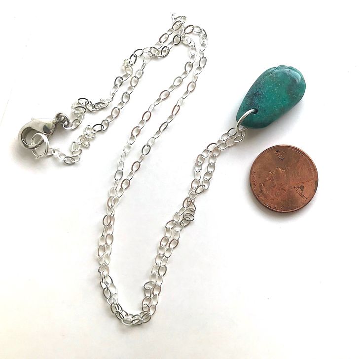 A rustic boho necklace that is perfect for wearing everyday. This can easily be layered with other pieces, but it looks great on its own. The pendant is real turquoise stone and measures approximately 15mm wide and 25mm high (although the sizes may vary slightly), and they are teardrop shaped. Please note that each of the stones has its own unique shape, size, and colorings, so yours may vary slightly from the photos. These are vibrant blue/green stones with earthy dark vein marks in some areas. Adjustable Teardrop Turquoise Necklace With Natural Stones, Handmade Bohemian Teardrop Turquoise Necklace, Nickel-free Teardrop Pendant Necklace For Everyday, Everyday Nickel-free Teardrop Pendant Necklace, Adjustable Teardrop Turquoise Necklace, Turquoise Necklace With Natural Stones For Everyday, Bohemian Turquoise Teardrop Pendant Necklace, Spiritual Nickel-free Teardrop Necklace, Bohemian Teardrop Large Stone Necklace