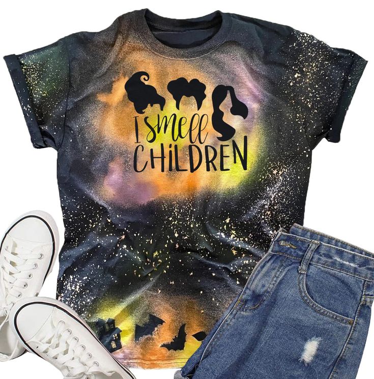 PRICES MAY VARY. MATERIAL : Material of this i smell children teacher halloween t-shirt for women of i smell children is blended cotton which is light, soft and provide a comfortable feeling when customers wear this sanderson sisters shirt. PRODUCT FEATURES : This short sleeve o-neck graphic tee for lady is well designed with short sleeve, round neck, printed letters and hocus pocus graphic. It makes you feel loose and at ease. FEATURED : Do you love halloween? Can't wait to plan your costume an Sanderson Sisters Shirt, I Smell Children, Hocus Pocus Shirt, Halloween Colors, Casual Halloween, Halloween Graphic Tees, Teachers Halloween, Sister Tshirts, Sanderson Sisters