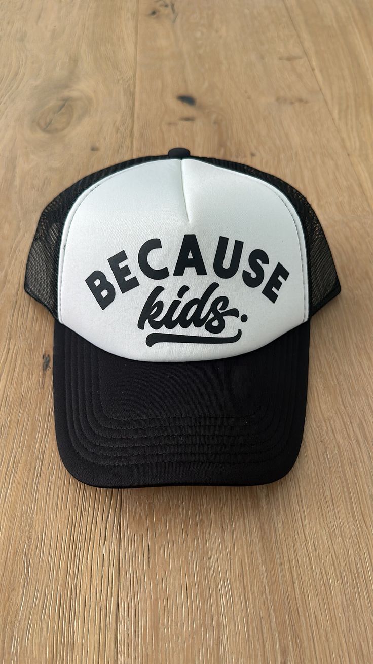 *Because Kids* White/Black Trucker Hat  Adjustable Snapback tag us @rowdiethreads Mother Hustler Hat | Trucker hat | Mother Hustler | Mom Life | Motherhood | Mom Boss | Mama Trucker hat Playful Adjustable Hat For Streetwear, Playful Adjustable Streetwear Hat, White Adjustable Trucker Dad Hat, Fun Letter Print Streetwear Hat, Fun Snapback Hat With Letter Print For Streetwear, Fun Trucker Hat With Letter Print, Adjustable Dad Hat With Letter Print In Trucker Style, Novelty Trucker Hat With Letter Print And Curved Brim, Novelty Adjustable Baseball Cap With Letter Print