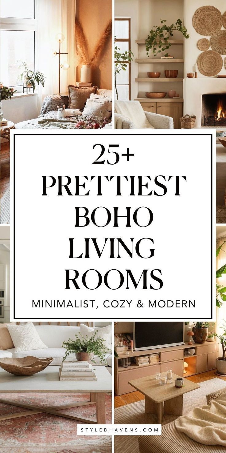 the 25 prettiest boho living rooms minimalist cozy and modern cover image