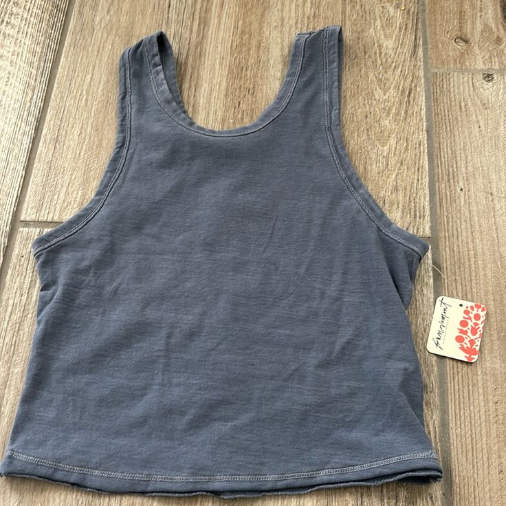 Nwt Blue Wash Free People Tank Top Ordered Wrong Size Online Denim Blue Cotton Tank Top, Casual Denim Blue Cotton Tank Top, Casual Cotton Denim Blue Tank Top, Fitted Casual Denim Blue Tank Top, Fitted Indigo Casual Top, Navy Top For Everyday Spring Wear, Navy Tops For Everyday Spring Wear, Navy Everyday Spring Top, Navy Cotton Tank Top For Spring