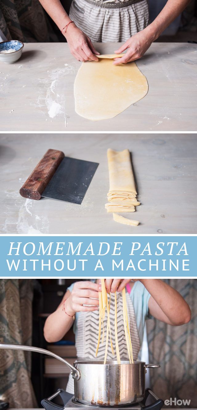 the woman is making homemade pasta without a machine