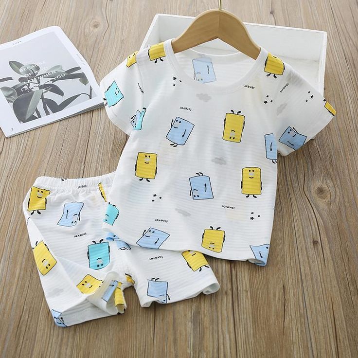 Grow Boy Rabbit Pattern Pajamas Sets - PrettyKid Parent Dr, Wash Label, Rabbit Pattern, Single Parent, Boys Summer, Pajamas Sets, Summer Pajamas, Summer Pattern, Cotton Pajama Sets