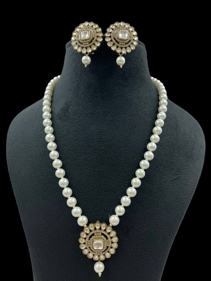 Fabulous Victorian style long necklace with matching earrings. Length: Approx 20 inch Highest quality and craftsmanship Arrives in a small plastic box. Please let me know if you have any questions. White Jewelry Sets For Formal Festivals, Round Pearl Drop Jewelry For Festivals, Festival Jewelry With Pearl Drop, Traditional Pearl Chain Jewelry Gift, Traditional Pearl Jewelry As Gift, Traditional Pearl Pendant Jewelry Sets As Gift, Traditional Pearl Jewelry Gift, Traditional Pearl White Jewelry Gift, Traditional Pearl Jewelry For Gift