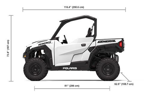 the polaris rzr 900 is shown with measurements for its side - by - side utility vehicle