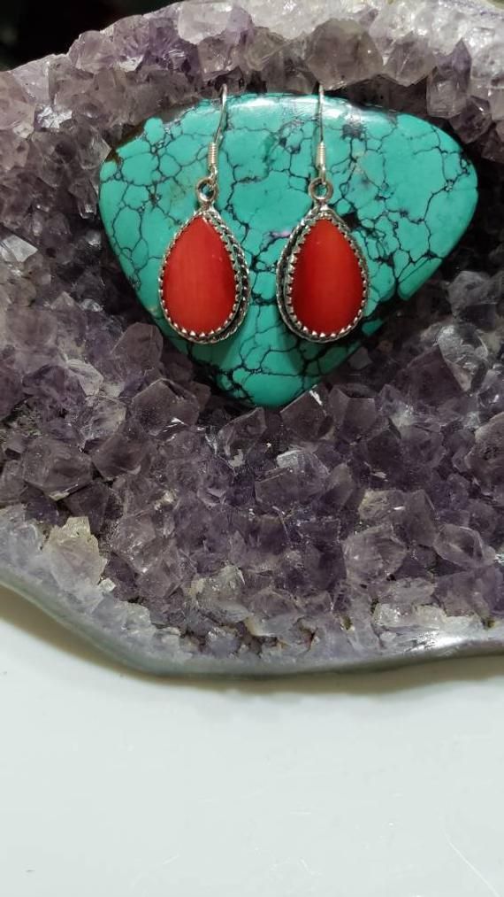 *Earring*Sterling Silver *Free Shipping *Handcrafted In USA*Jewelry ship in Gift box *Cabochon may vary in color Thank You For Your Looking ,And Check Out More Items In My Etsy Shop For More Great Deals, Also We Add More Jewelry To Etsy Shop Regularly https://www.etsy.com/shop/ABQdesign Red Coral Earrings, Usa Jewelry, Coral Earrings, Coral Stone, Statement Earring, Earrings Statement, Red Coral, Solid 925 Sterling Silver, Beautiful Earrings