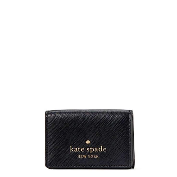 Material: Saffiano Snap Closure 3 Credit Card Slots Dimensions: 2.6” H X 4.2” W X 1.5” D Elegant Everyday Compact Card Holder, Elegant Compact Everyday Card Holder, Kate Spade Compact Wallet For Formal Occasions, Compact Kate Spade Wallet For Formal Occasions, Classic Rectangular Kate Spade Wallet, Compact Formal Wallet By Kate Spade, Kate Spade Classic Compact Wallet, Classic Compact Kate Spade Wallet, Classic Kate Spade Wallet With Card Slots