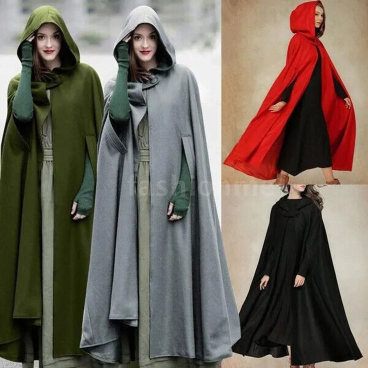 Introducing Our Versatile And Stylish I Have 1 Red Cloak With Black Knit Fingerless Gloves. Please Message Me With What Color You Want To Purchase. Hooded Cloak Robe Cape, Perfect For Any Medieval & Gothic Themed Occasion. Available In Xl Size And Black, Green Or Red Colors, This Unisex Costume Is Made Of High-Quality Polyester Blend Material Ensuring Durability And Warmth. Featuring Hand Openings, Hooded Design, Well-Made Stitching, Covered Button Closure, And Thick Fabric, This Cloak Will Keep Winter Fantasy Cosplay Costume, Fantasy Cosplay Costume For Winter, Fitted Cape For Cosplay, Fitted Cosplay Cape, Medieval Outerwear For Winter Cosplay, Medieval Costume Outerwear For Winter, Fantasy Cosplay Costume For Winter Costume Party, Fall Cape Outerwear For Cosplay, Winter Costume Cape Outerwear