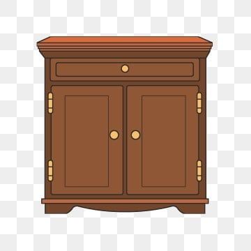 a wooden cabinet with two doors on one side and an open drawer on the other