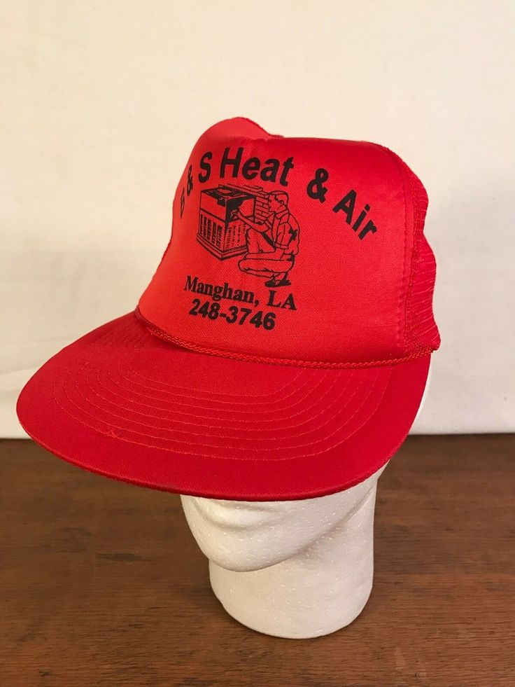 - Men's Red B & S Heat & Air Foam Mesh Trucker Snapback Cap. (CH1) - Good condition with some dirt/wear/stains. Vintage Red Six-panel Baseball Cap, Vintage 5-panel Snapback Hat For Sports, Vintage Red Baseball Cap For Sports, Vintage Red Baseball Cap For Sports Events, Vintage Red Snapback Hat For Sports Events, Vintage 5-panel Trucker Hat For Sports, Vintage Red Flat Bill Baseball Cap, Vintage Red Six-panel Hat, Vintage Trucker Hat For Sports