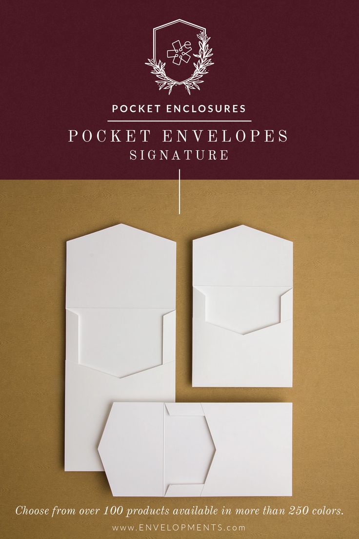 the pocket envelopes are designed to look like hexagonal shapes