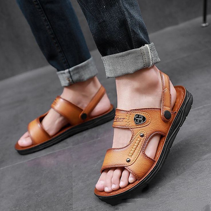 Category:Sandals; Upper Materials:PVC; Season:Summer; Gender:Men's; Style:Beach,Casual; Outsole Materials:PVC; Occasion:Beach,Daily; Closure Type:Loafer; Function:Slip Resistant,Breathable,Comfortable; Pattern:Solid Colored; Listing Date:07/03/2023; 2023 Trends:Comfort Sandals,Leather Sandals,Flat Sandals; Foot Length:; Foot Width:; SizeChart1_ID:2:184042; Size chart date source:Provided by Supplier. Sandals Flat, Sandals Casual, 2023 Trends, Leather Sandals Flat, Men's Sandals, Beach Casual, Comfortable Sandals, Casual Sandals, Mens Sandals