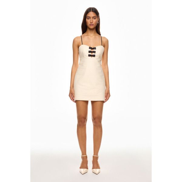 Off-White (100% Cotton). Cocktail Dresses. Scoop Neck. Sleeveless. Side Zipper Closure. Shoulder to Hemline Length: 32". Imported. Chic White Sleeveless Dress With Straight Neckline, White Mini Dress With Straight Neckline For Daywear, Sleeveless Bodycon Dress For Daywear, White Sleeveless Lined Bodycon Dress, Sleeveless Beige Mini Dress For Daywear, White Sleeveless Dress With Straight Neckline For Spring, Sleeveless Bodycon Dress For Summer Daywear, Beige Sleeveless Mini Dress For Daywear, Rent The Runway