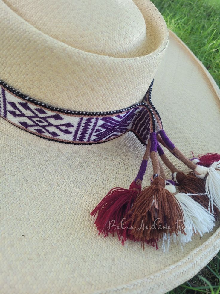 "Andean Peruvian hatbands are the perfect accessory for your hat and give it a beautiful and traditional look. Made by artisans in small communities in Cusco - Peru. Alpaca Wool Made in Peru Measurement approx: 34\" (26-inch woven band and 4-inch ties on each lateral side)  x 1.5\" inch. **Hat is NOT included in the sale. Please note that color variations and slight imperfections are natural in handmade items. Colors may appear different on each screen. Fast shipping ✈ !! Thank you for visiting Western Woven Hat Bands For Festivals, Western Handwoven Adjustable Hats, Western Style Adjustable Handwoven Hat, Handwoven Western Hat Band For Brimmed Hats, Handwoven Adjustable Western Hat, Western Brimmed Hat Band Handwoven, Western Brimmed Handwoven Hat Band, Adjustable Handwoven Western Hat, Handwoven Hat Bands For Rodeo With Flat Brim