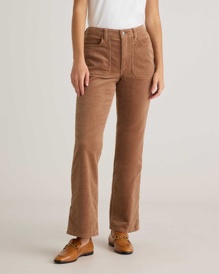 Organic Stretch Corduroy Flare Pants Ballet Silhouette, Corduroy Flare Pants, Fall Style Guide, Flare Pant, Silk Cami, Quarter Zip Sweater, Leather Bow, Corduroy Fabric, Leather Bows