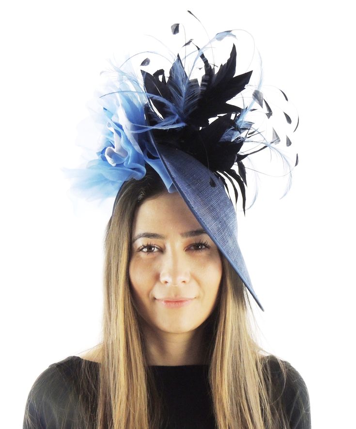 Spring Summer Hat & Fascinator Collection Royal Blue & Navy Feather and Silk Fascinator Hat Gorgeous trimmed feathers surround large silk rose with a saucer sinamay base Base measures about 12 inches wide With matching navy headband Unsure about colour? We send can send free colour samples anywhere in the world. Simply email us with colours and address. Samples can take a week to 10 days so be sure to ask early. Due to the size this needs to be shipped UPS outside of the UK Cocktail Garden Party, Cocktail Garden, Navy Fascinator, Kentucky Derby Fascinator, Royal Ascot Hats, Derby Outfits, Pink Fascinator, Derby Fascinator, Hat Wedding