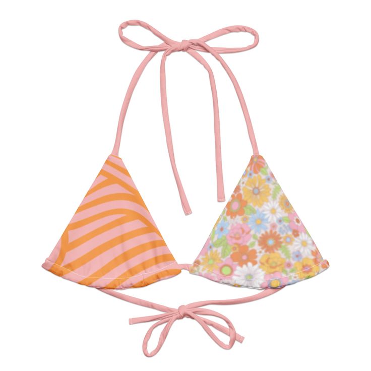 Get ready for summer with our Wavy Floral Recycled String Bikini Top. Made from soft recycled polyester with UPF 50+ Get Ready For Summer, Environmentally Conscious, Dress Jewelry, Women Supporting Women, Pajama Shorts, Upf 50, Stretchy Material, String Bikinis, Sustainable Fashion