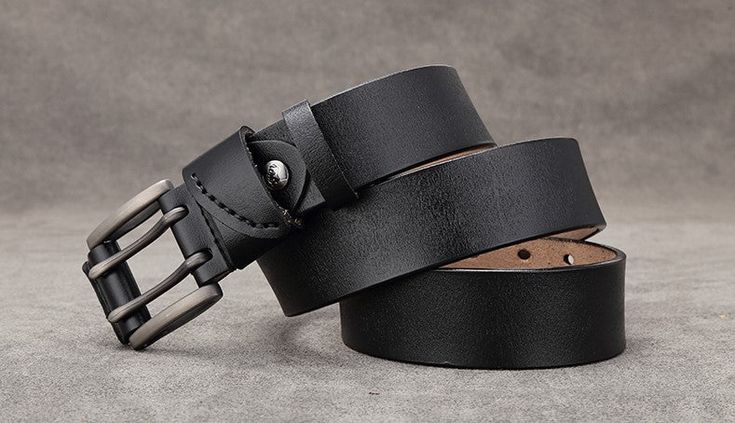 Make a statement with our Vintage Double Pin Buckle Belt. Crafted from high-quality leather, this belt showcases a classic and timeless design that adds a touch of nostalgia to your outfit. The double-pin buckle adds a unique and eye-catching detail, making it a perfect accessory for those who appreciate vintage-inspired fashion. Upgrade your style with this vintage charm! 🕶️ Features: 🕰️ Timeless Vintage Charm: Add a touch of vintage charm to your outfit with this Men's Vintage Double Pin Buc Black Business Belts With Buckle Closure, Black Business Belt With Buckle Closure, Black Buckle Belts For Business, Black Belt With Buckle Closure, Black Belt With Buckle Closure For Work, Classic Black Belt Buckles, Black Leather Belt Buckles With Metal Pin, Black Leather Belt Buckle With Metal Pin, Formal Black Belt With Metal Pin Buckle