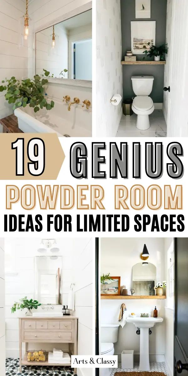 the top ten genius powder room ideas for limited space in your home, including toilet and sink