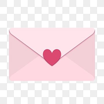 an envelope with a heart in the middle, on a transparent background png and psd