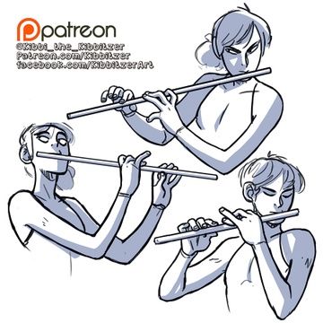 an image of people playing flutes in different poses and positions, with the caption paragon