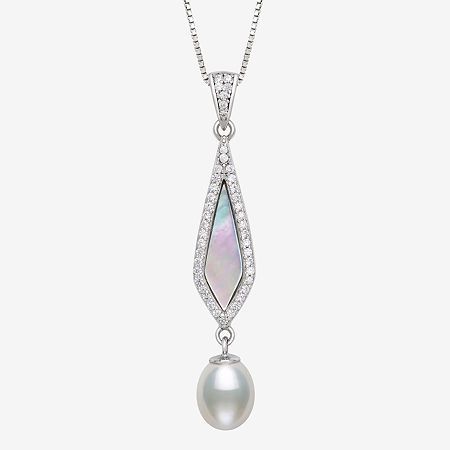 Pearl Type: Cultured Freshwater PearlsFeatures: Quick ShipJewelry Closure: Spring Ring ClaspLink Construction: SemisolidPearl Size: 7.5-8mmMetal Color: WhiteChain Length: 18 InchChain Width: .06 MillimetersPendant Length: 42mmPendant Width: 7mmChain Construction: BoxCare: Wipe CleanStone Type: 37 Cubic ZirconiaAuthenticity: Genuine StoneMetal: Sterling SilverNecklace Type: Pendant NecklacesCountry of Origin: Imported Pearl Teardrop Gemstone Necklaces, Teardrop Pearl Gemstone Necklaces, Teardrop Pearl Necklaces With Gemstones, Teardrop Pearl Necklace With Gemstone, Pearl Pendant Necklace With Lobster Clasp, Teardrop Pearl Pendant Necklace In Pearl White, Silver Dangle Drop Necklace With Pearls, Silver Pearl Dangle Drop Necklace, Silver Pearl Drop Jewelry