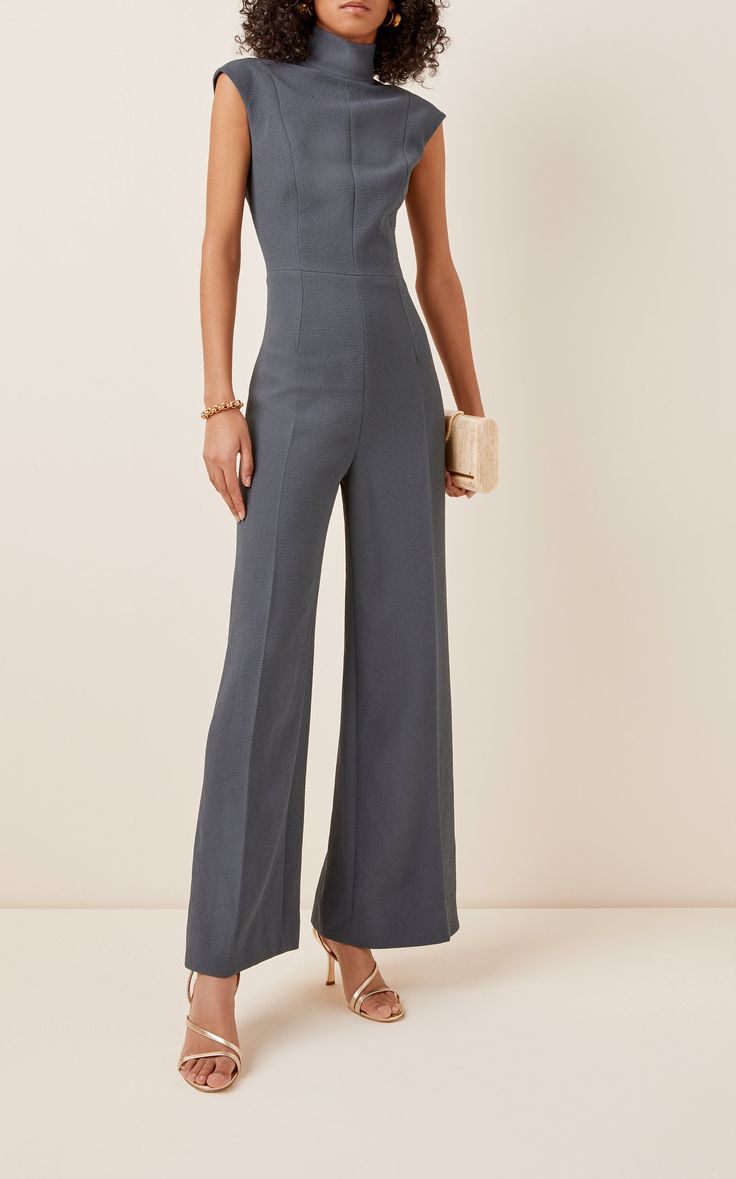 Tailored Jumpsuits For Women, Tailored Suits Women, Tailored Suit Women, Tailored Pants Outfit, Modern Jumpsuit, New York Outfit, Body Con Dress Outfit, Tailored Jumpsuit, Emilia Wickstead