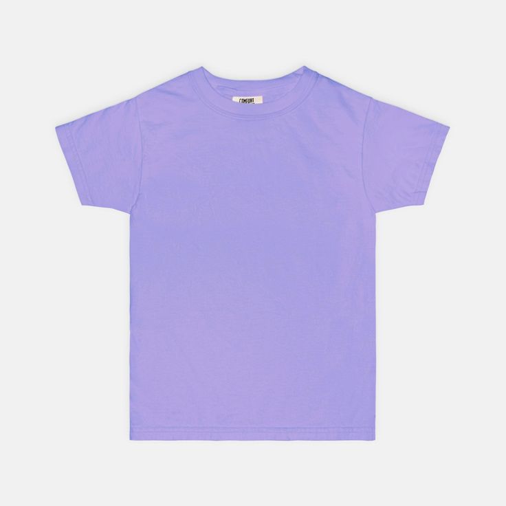 This Youth Comfort Color Tee 9018 is designed with comfort and style in mind. The ultra-soft fabric provides a lived-in feel, while the classic fit ensures that your child will look great no matter where they go. And thanks to the pre-shrunk material, you don't have to worry about any unwanted shrinkage once it's washed at home. Perfect for any occasion, this tee makes a great everyday wardrobe staple. Color: Blossom, Blue Jean, Butter, Chambray, Crimson, Island Reef, Lagoon, Orchid, Pepper, Watermelon, White Sizes: Youth S-XL Fit: Classic fit Material: 100% ring-spun cotton Care: Machine Wash Cold Shade variations are inherent in the pigment dye process. Sporty Solid Color Cotton Top, Sporty Solid Color Crew Neck Top, Basic Solid Color T-shirt For Streetwear, Purple Solid Color Cotton Top, Purple Solid Cotton Top, Cotton Solid Color T-shirt For Streetwear, Solid Color Cotton T-shirt For Streetwear, Basic Crew Neck T-shirt With Comfortable Fit, Basic Comfortable Crew Neck T-shirt