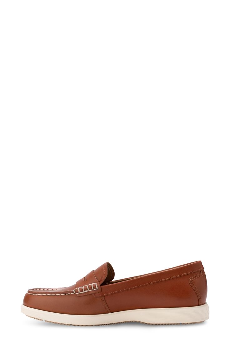 A classic penny keeper and supple leather upper lend modern sophistication to a luxe loafer set on a cushioned footbed and slip-resistant sole. Leather upper/textile lining/rubber sole Imported Nordstrom Store, Anniversary Sale, Loafers For Women, Nordstrom Rack, Penny, Rubber Sole, Leather Upper, Loafers, Nordstrom