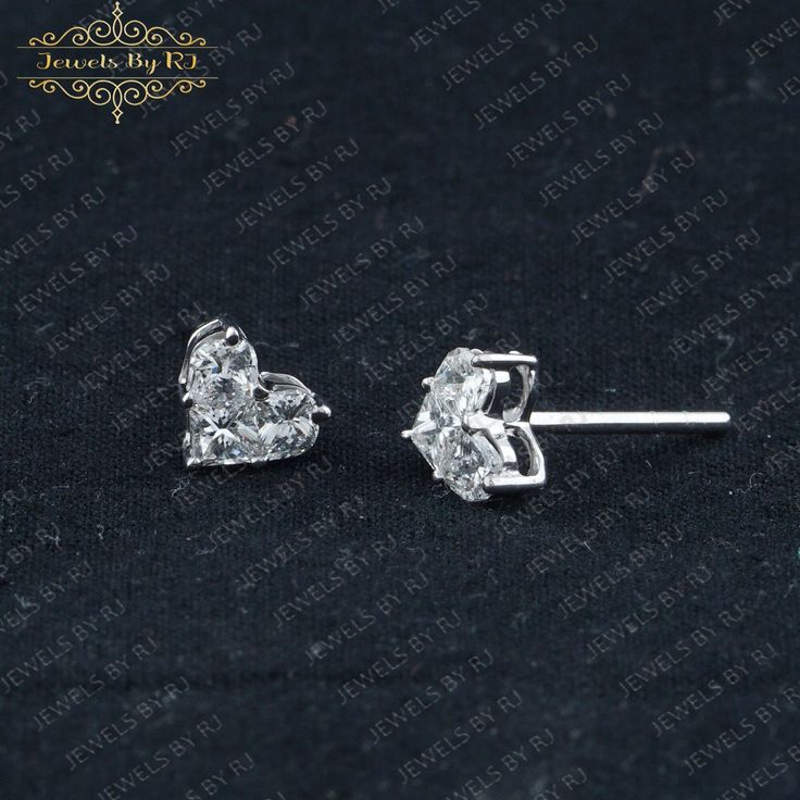 Item - Pie Cut Diamond 14K White Gold Heart Shape Studs Earrings SKU - EAMJ-1606 Purity - 14K White Gold Metal - White Gold Diamond - Pie Cut Diamond Color & Clarity - G Color with VS Clarity All are designed and handmade by me and my team with Perfect craftsmanship and strong interest! We are continuously adding new products in our store. So keep coming back to see more great deals on jewelry in our mart For Wholesale orders or custom made order requirements, please message us ! Fine Jewelry Double Heart Wedding Earrings, Fine Jewelry Double Heart Earrings For Wedding, Fine Jewelry Heart Earrings For Wedding On Valentine's Day, Anniversary Heart Cut Diamond Earrings, Valentine's Day Heart Cut Diamond Earrings With Prong Setting, Diamond White Heart Cut Earrings For Valentine's Day, Diamond White Heart-cut Earrings For Valentine's Day, Heart-shaped White Diamond Earrings For Wedding, Heart Cut Diamond Earrings With Vvs Clarity For Wedding