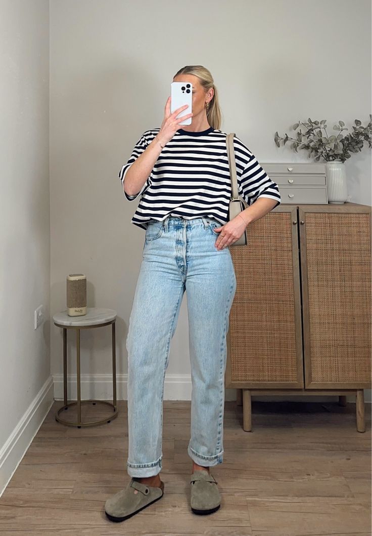 OVERSIZED T-SHIRT - NAVY / STRIPED … curated on LTK Navy Striped Shirt Outfit, Striped Long Sleeve Shirt Outfit, Striped Shirt Outfit, Long Sleeve Shirt Outfits, Outfits With Striped Shirts, Navy Striped Shirt, Striped Long Sleeve Shirt, Oversized T Shirt, Navy Stripes